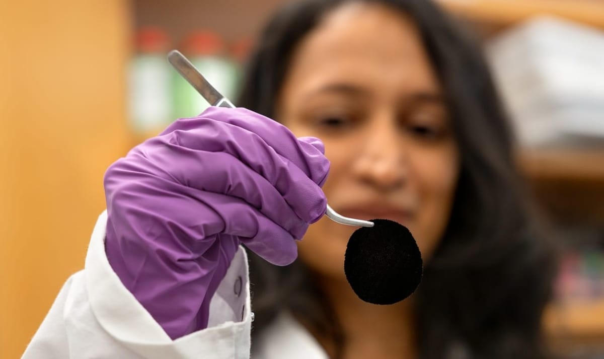 Ultra-black textile inspired by bird of paradise