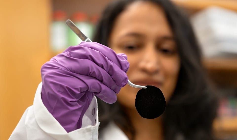 Ultra-black textile inspired by bird of paradise